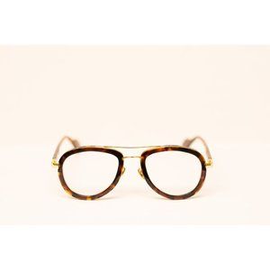 24k Aviator Metal Acetate Tortoise Optical Eyewear - Delixs Symbole 3 DX002C